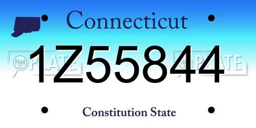 1Z55844 Connecticut License Plate