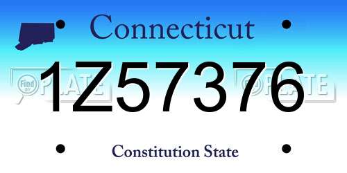 1Z57376 Connecticut License Plate