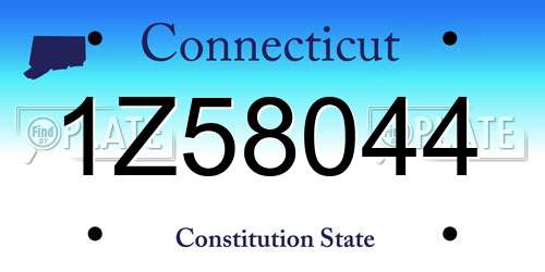 1Z58044 Connecticut License Plate
