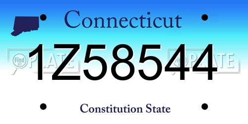 1Z58544 Connecticut License Plate