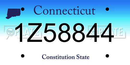 1Z58844 Connecticut License Plate
