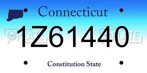 1Z61440 Connecticut License Plate