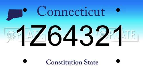 1Z64321 Connecticut License Plate