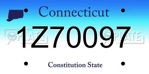 1Z70097 Connecticut License Plate