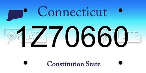 1Z70660 Connecticut License Plate
