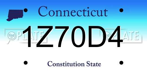 1Z70D4 Connecticut License Plate