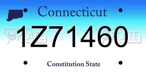 1Z71460 Connecticut License Plate