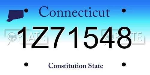 1Z71548 Connecticut License Plate
