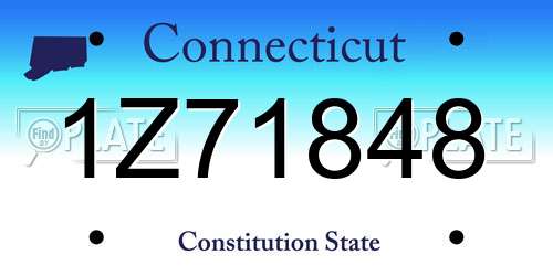 1Z71848 Connecticut License Plate