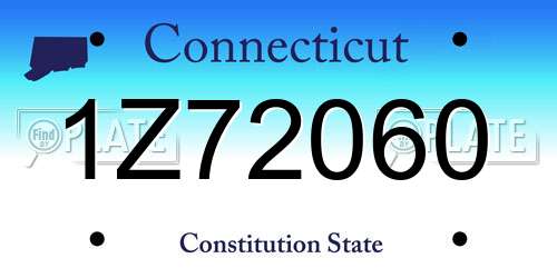 1Z72060 Connecticut License Plate
