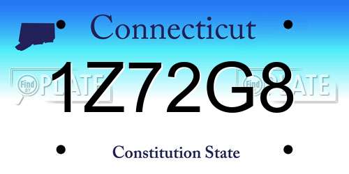 1Z72G8 Connecticut License Plate