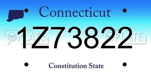 1Z73822 Connecticut License Plate