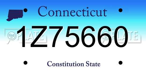 1Z75660 Connecticut License Plate