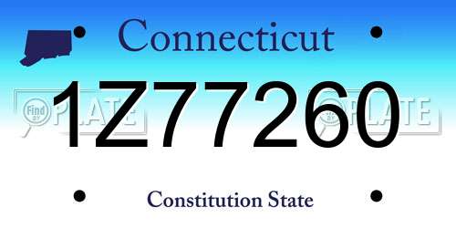 1Z77260 Connecticut License Plate