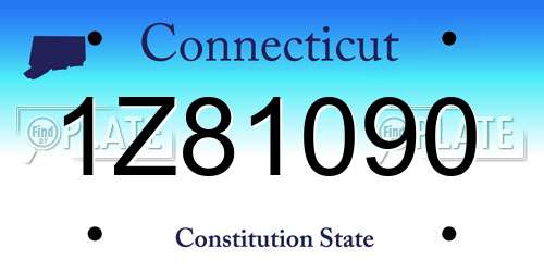 1Z81090 Connecticut License Plate