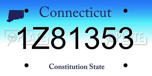 1Z81353 Connecticut License Plate