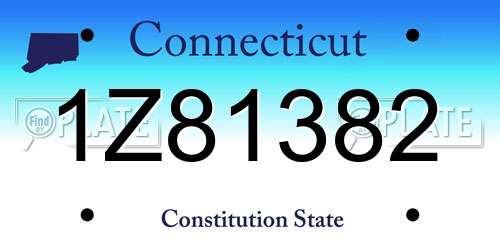 1Z81382 Connecticut License Plate