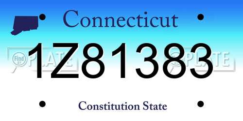 1Z81383 Connecticut License Plate