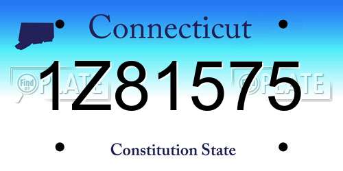 1Z81575 Connecticut License Plate