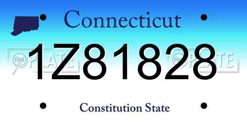1Z81828 Connecticut License Plate