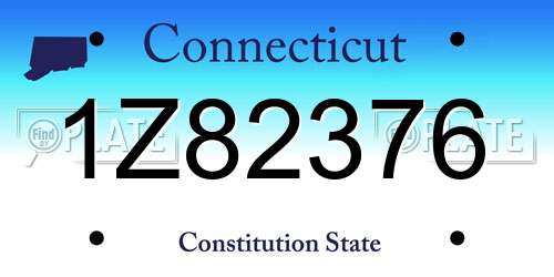 1Z82376 Connecticut License Plate