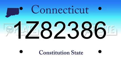 1Z82386 Connecticut License Plate