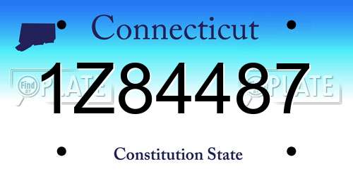 1Z84487 Connecticut License Plate