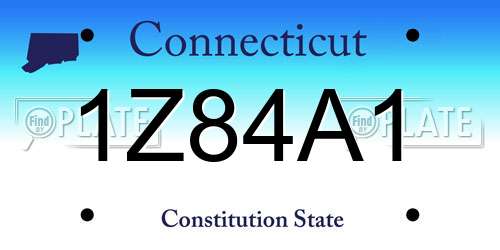 1Z84A1 Connecticut License Plate