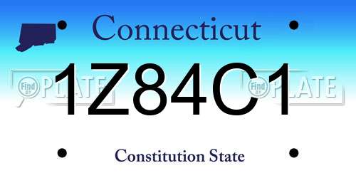 1Z84C1 Connecticut License Plate