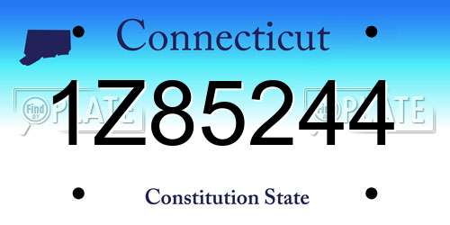 1Z85244 Connecticut License Plate