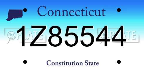 1Z85544 Connecticut License Plate