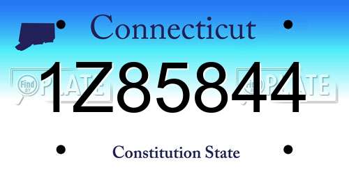 1Z85844 Connecticut License Plate