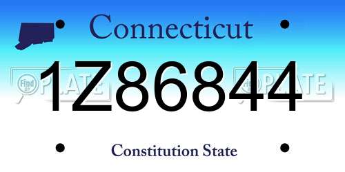 1Z86844 Connecticut License Plate