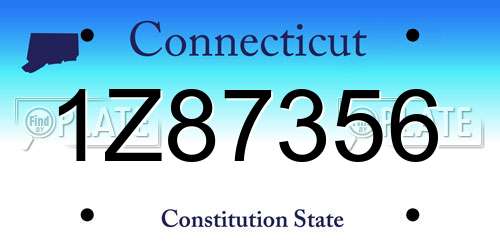 1Z87356 Connecticut License Plate