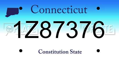 1Z87376 Connecticut License Plate