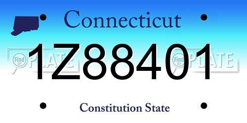 1Z88401 Connecticut License Plate