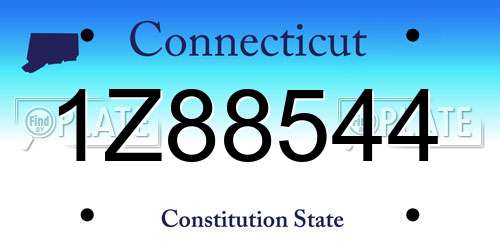 1Z88544 Connecticut License Plate