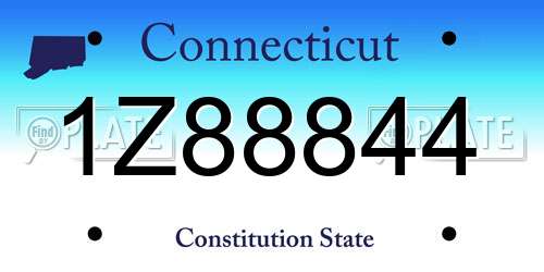 1Z88844 Connecticut License Plate