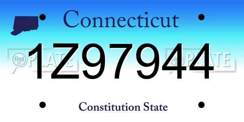 1Z97944 Connecticut License Plate