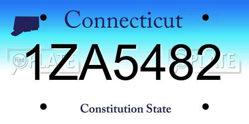 1ZA5482 Connecticut License Plate