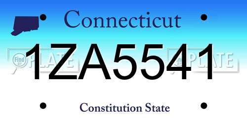 1ZA5541 Connecticut License Plate