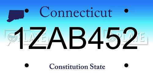 1ZAB452 Connecticut License Plate