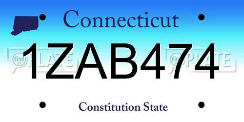 1ZAB474 Connecticut License Plate