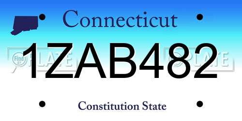 1ZAB482 Connecticut License Plate