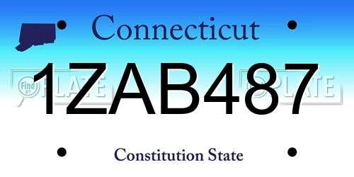 1ZAB487 Connecticut License Plate