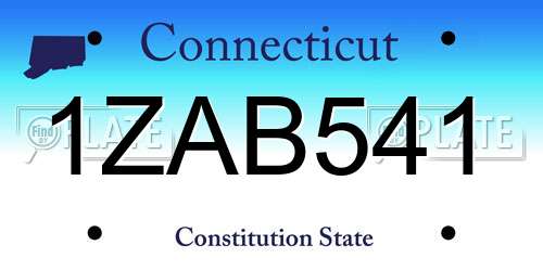 1ZAB541 Connecticut License Plate