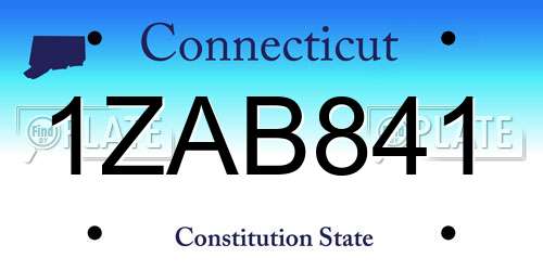 1ZAB841 Connecticut License Plate