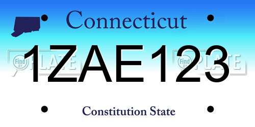 1ZAE123 Connecticut License Plate
