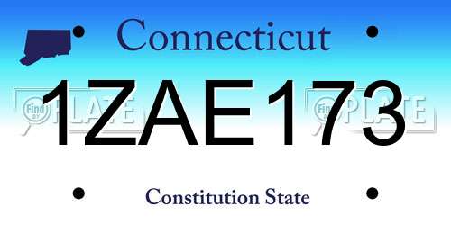 1ZAE173 Connecticut License Plate