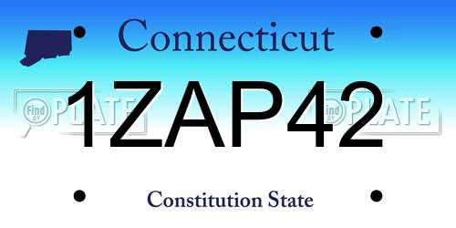 1ZAP42 Connecticut License Plate